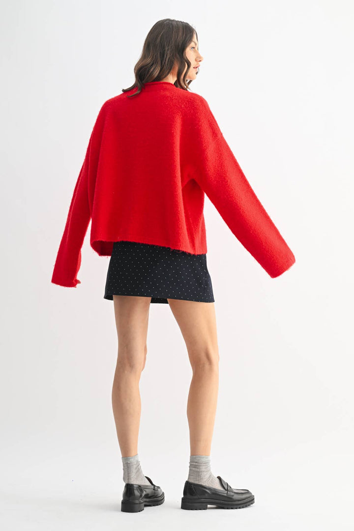 Crimson Hour Knit Cardigan