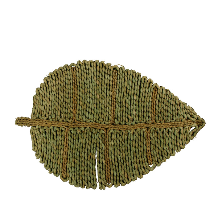 Woven Leaf Placemat - Green