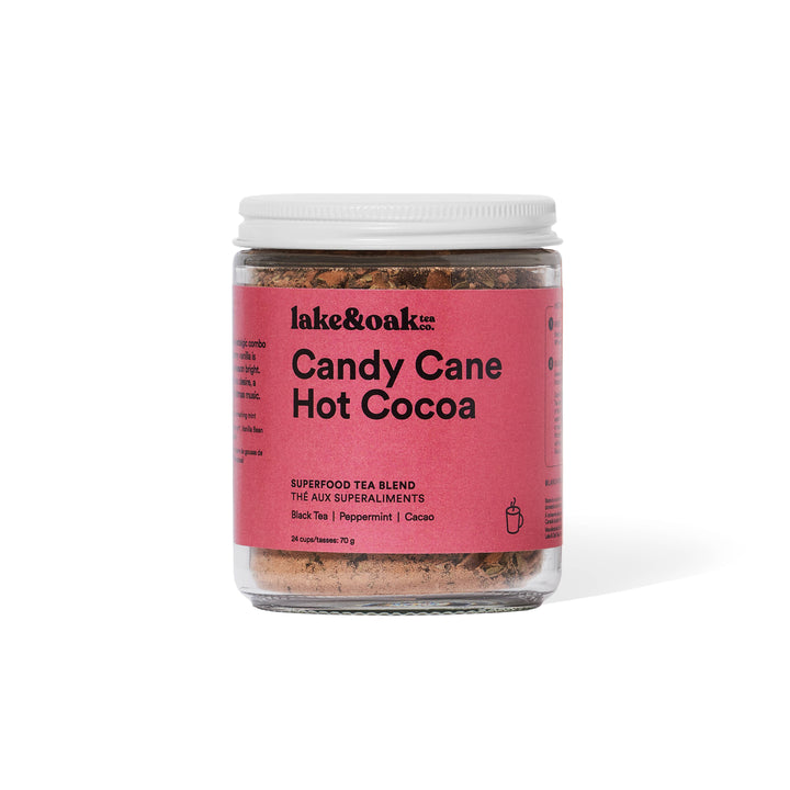 Candy Cane Hot Cocoa - Superfood Tea Blend : Retail Glass Jar