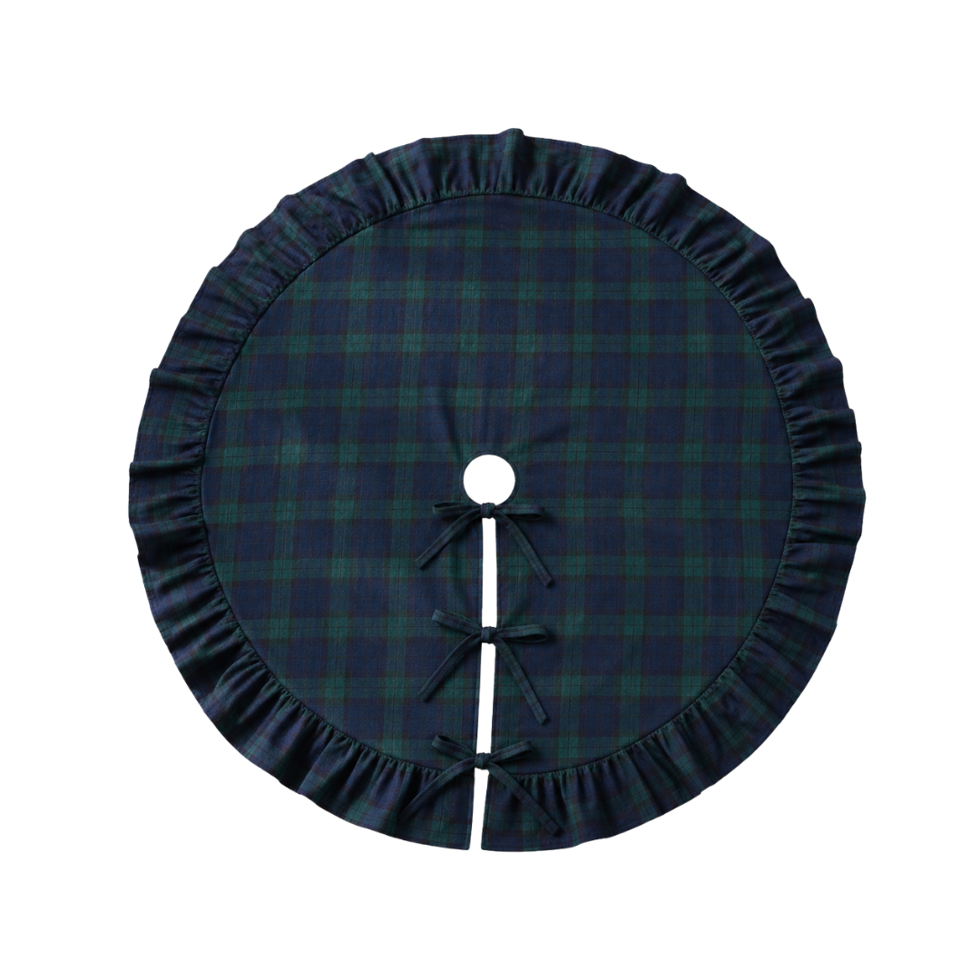 Green Plaid Ruffle Tree Skirt