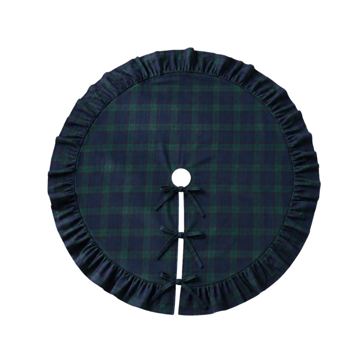 Green Plaid Ruffle Tree Skirt