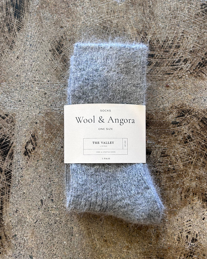 Women's Wool & Angora Crew Socks – Dove Grey