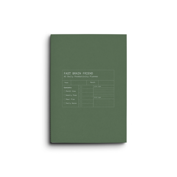 Fast Brain Daily Productivity Planner- Eucalyptus