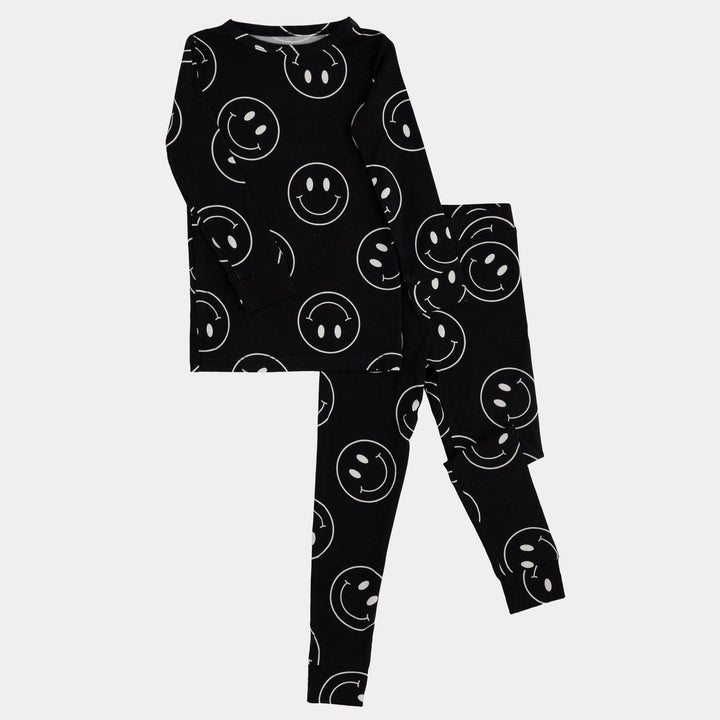 2 Piece Bamboo Set | Black Smiley