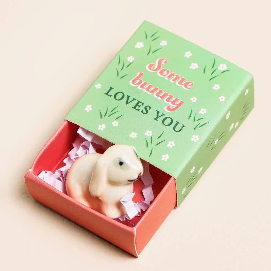Tiny Matchbox Ceramic Tokens: Bunny