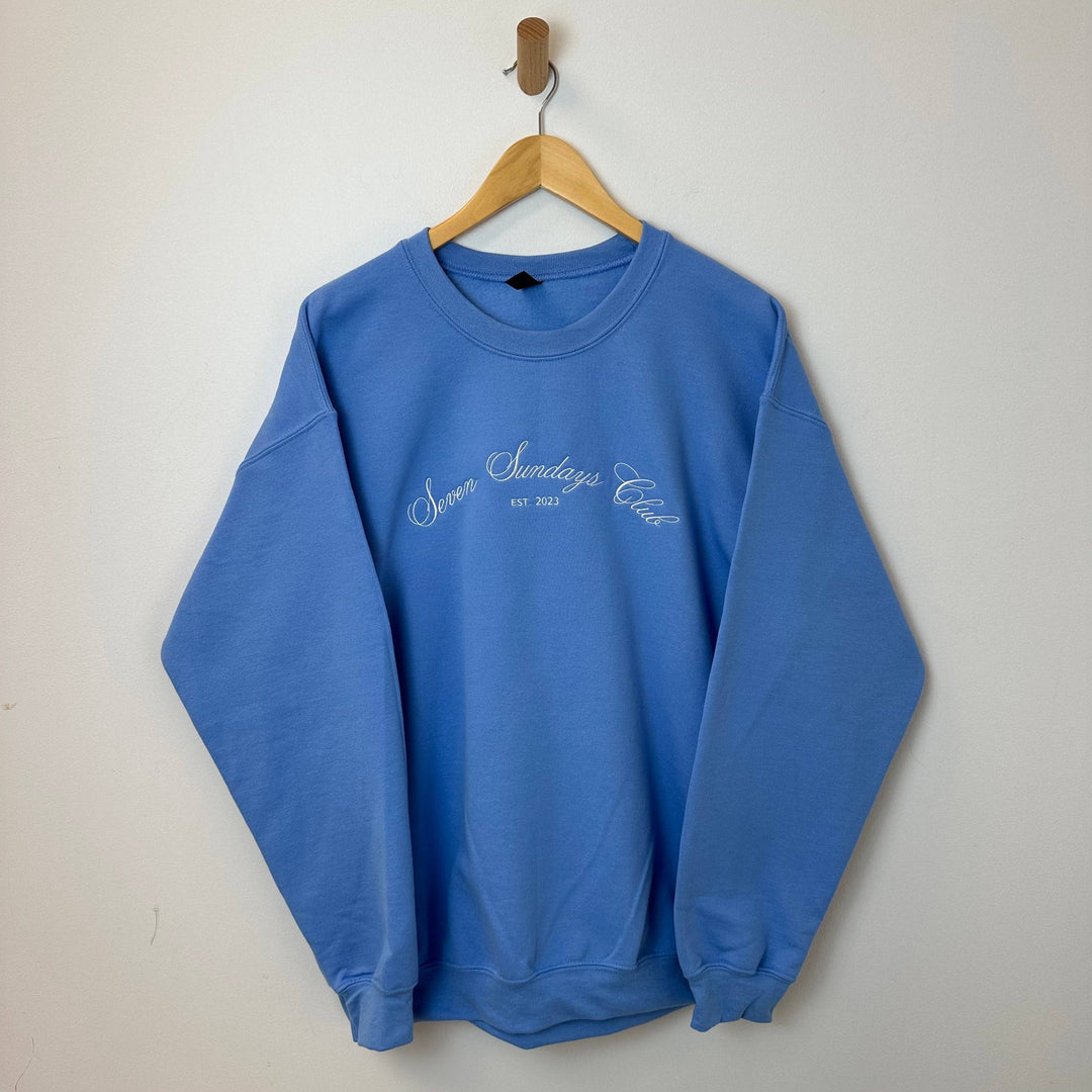 Seven Sundays Club - Carolina Blue Crewneck