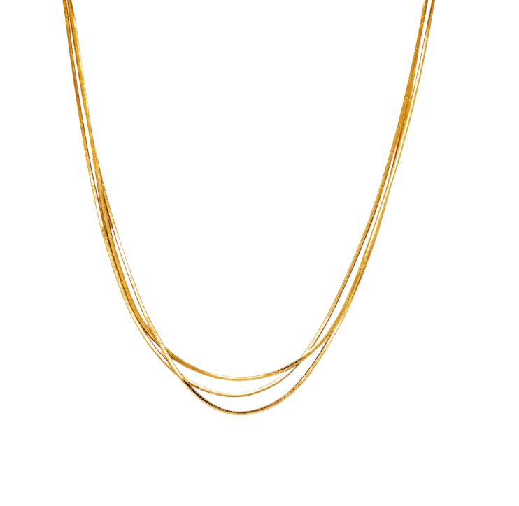 Trippy- 3 layered Necklace Stack- Waterproof- 18K Gold PVD