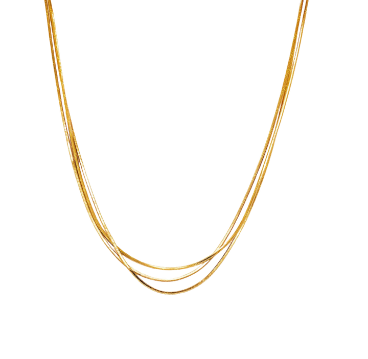 Trippy- 3 layered Necklace Stack- Waterproof- 18K Gold PVD