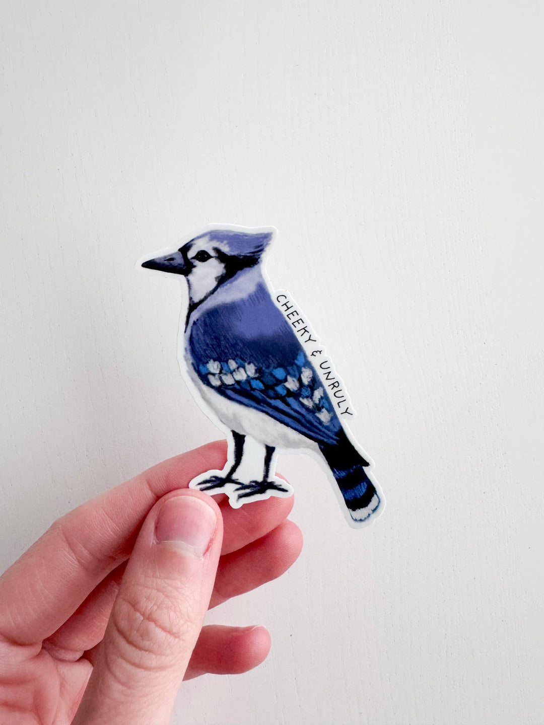 Cheeky & Unruly Blue Jay Vinyl Sticker : Without Backer Card