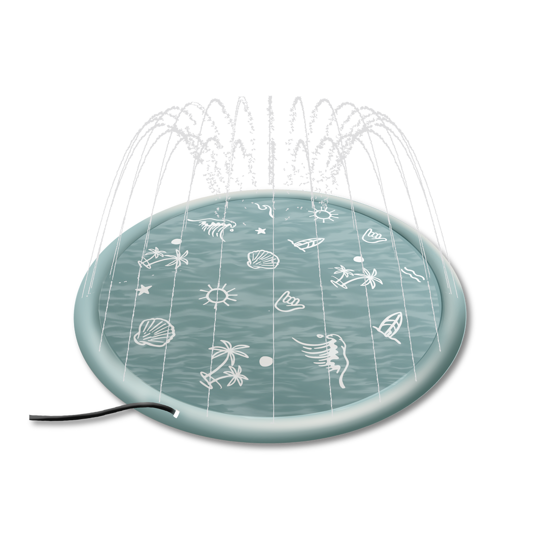 Sprinkler Splash Pad for Kids: Monochrome Smiley