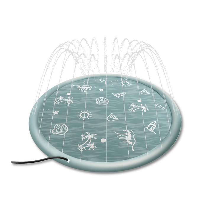 Sprinkler Splash Pad for Kids: Monochrome Smiley