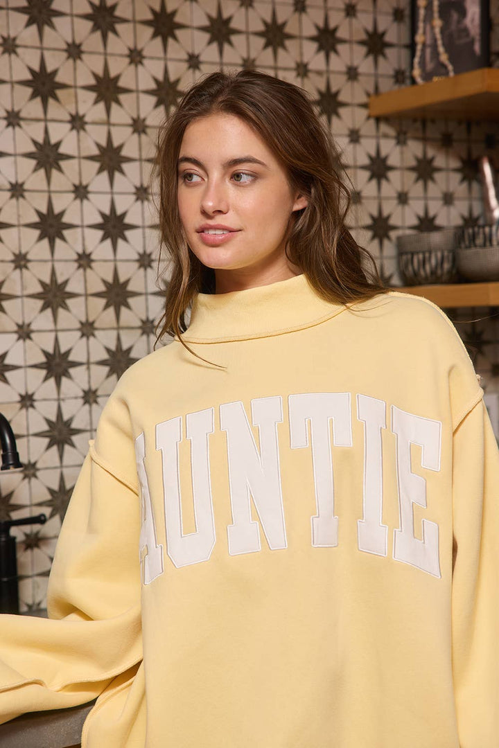 'AUNTIE' Embroidered Applique Sweatshirt