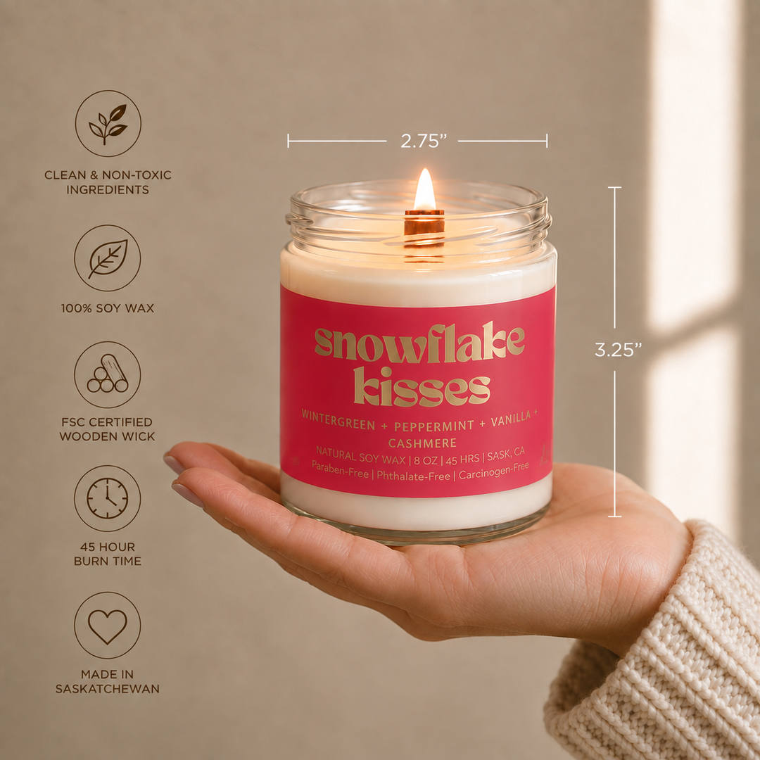 SNOWFLAKE KISSES | 8OZ NON TOXIC SOY CANDLE | HOLIDAY COLLECTION