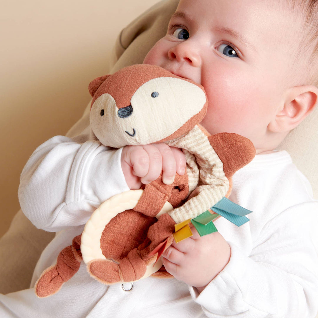 Bitzy Crinkle™ Sensory Toy With Teether: Mallard