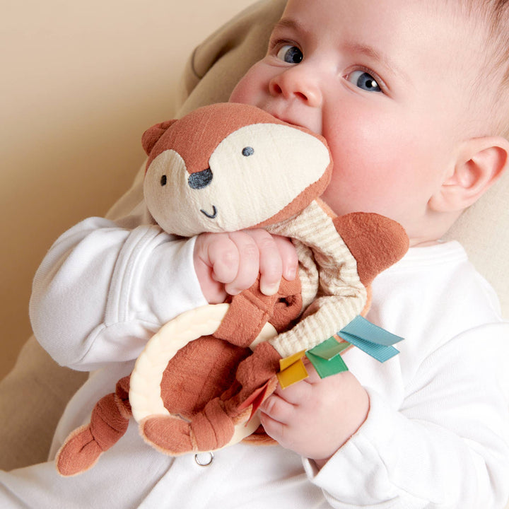 Bitzy Crinkle™ Sensory Toy With Teether: Mallard