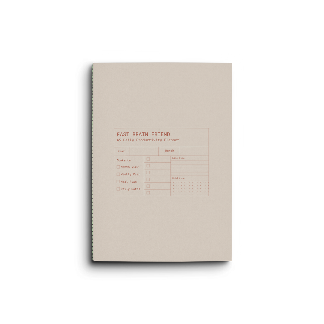 Fast Brain Daily Productivity Planner- Milky Latte