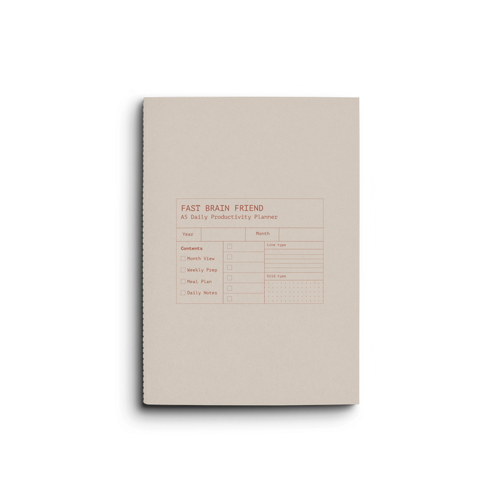 Fast Brain Daily Productivity Planner- Milky Latte