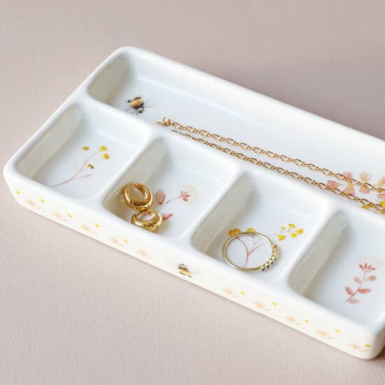 Floral Trinket Tray: Cornflower Blue