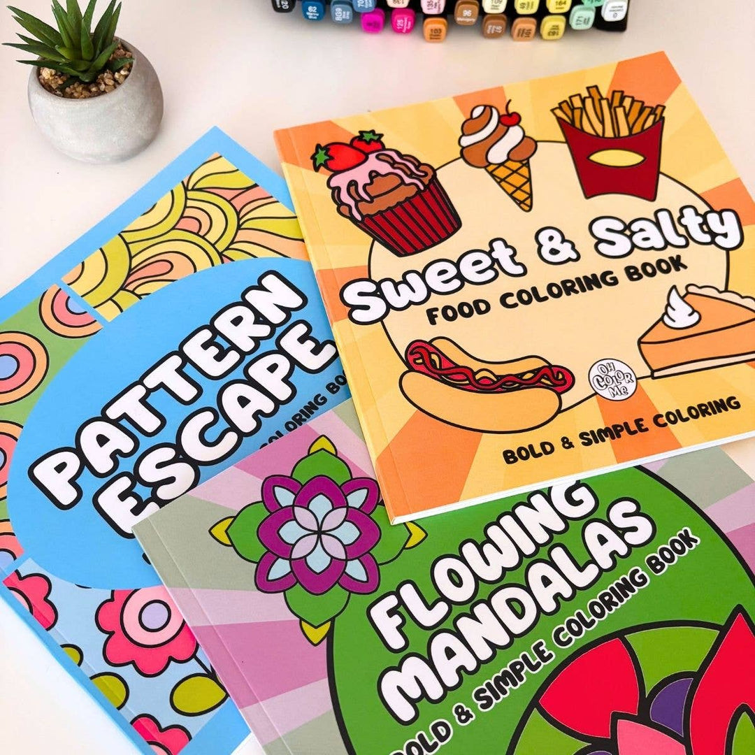 Flowing Mandalas Bold & Simple Coloring Book