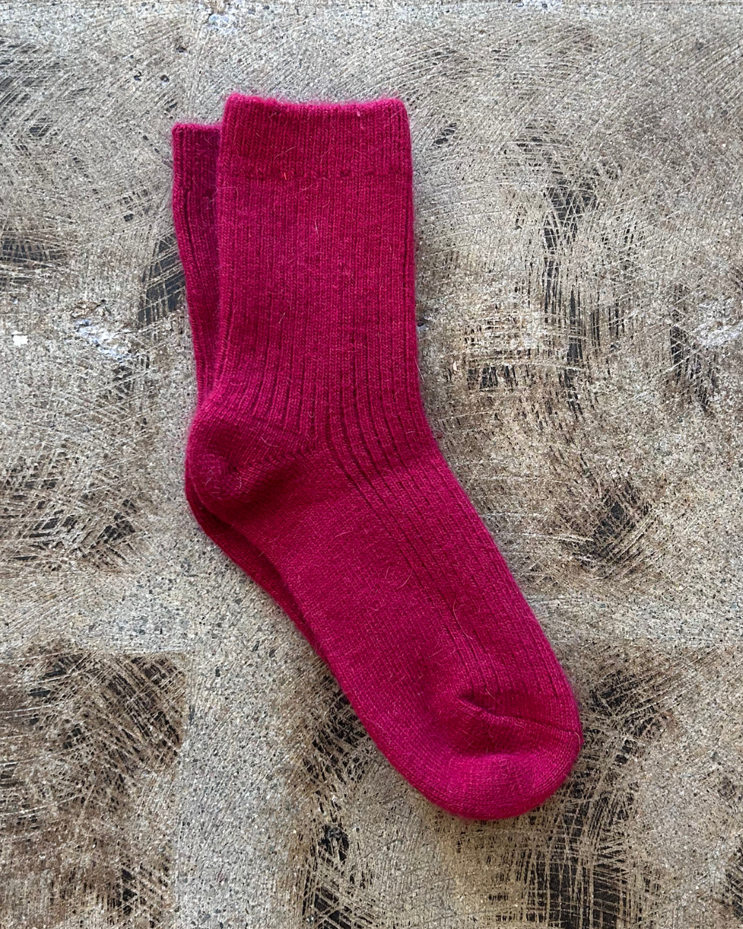 Women's Wool & Angora Crew Socks – Chili Red