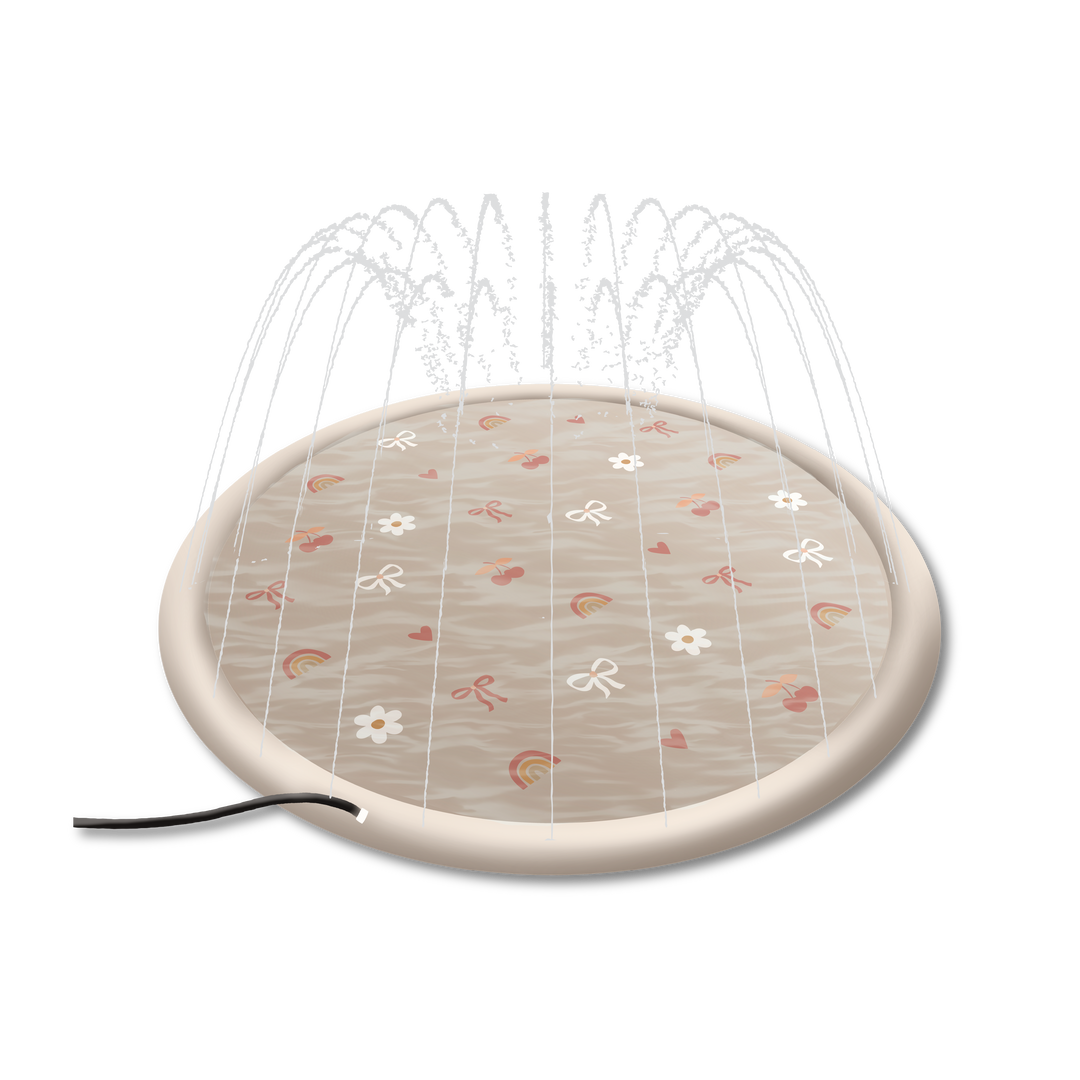 Sprinkler Splash Pad for Kids: Monochrome Smiley