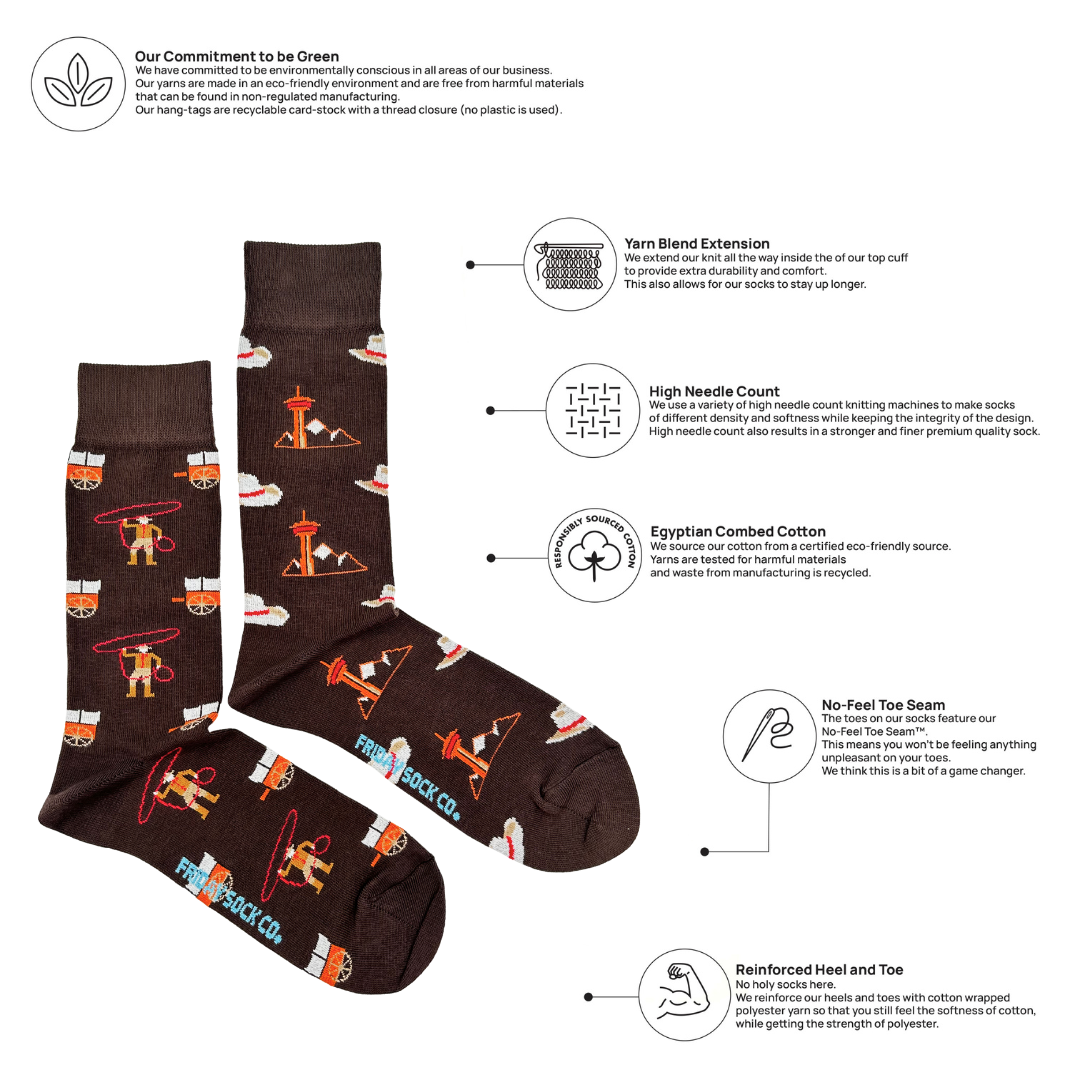 Men's Retro Rodeo Mismatched Mid-Calf Socks