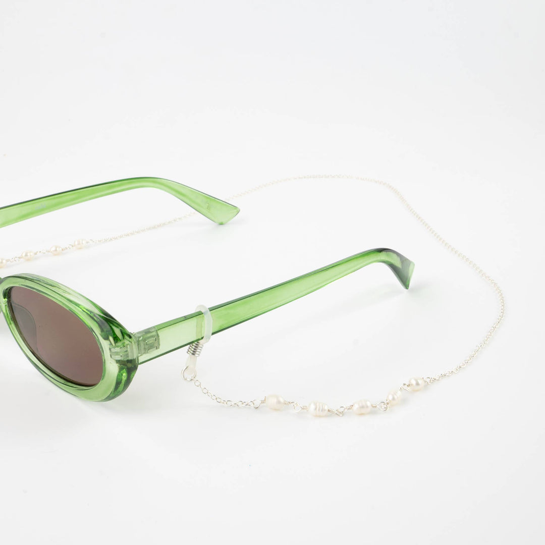Ana Dainty Sunglass Chain: Silver Plated