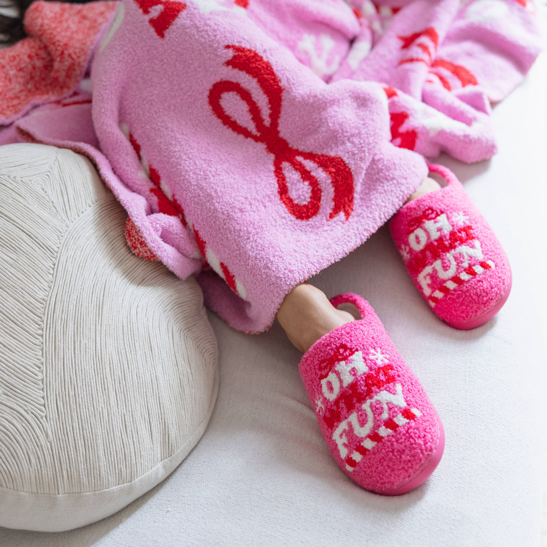 "Oh What Fun" Slippers- M/L