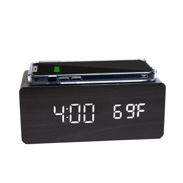 Alarm Clock With Wireless Charging Station