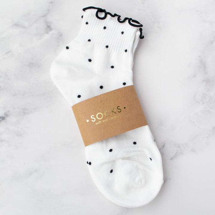 Ruffled Ankle Socks: Polka Dot