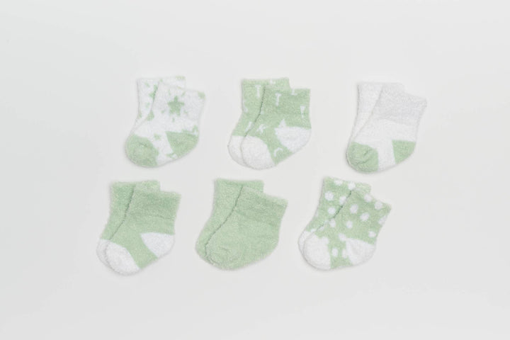 6PC Pack Chenille Socks- Green