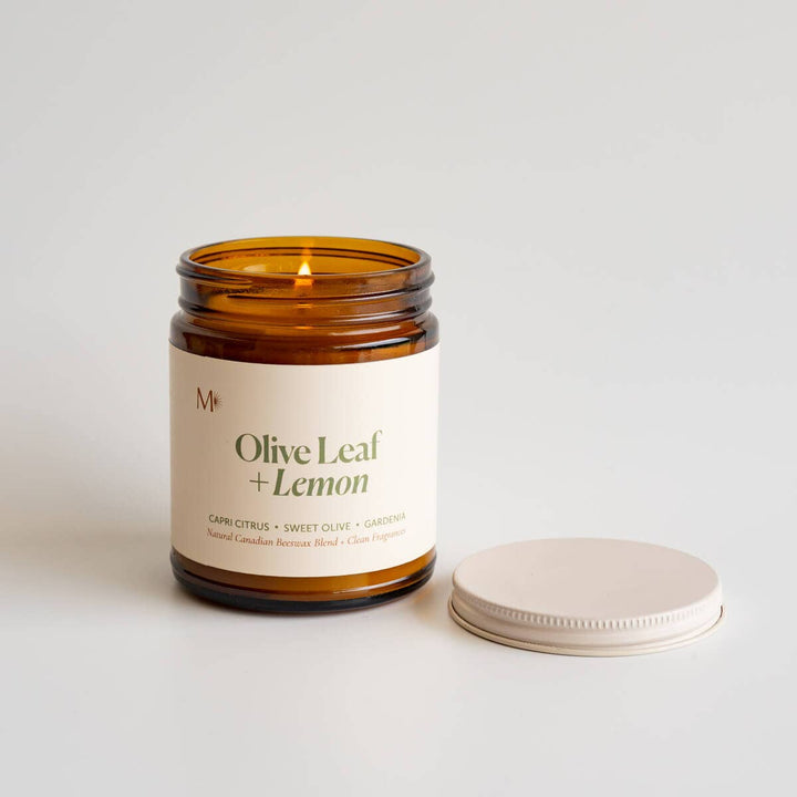 Olive Leaf + Lemon | Canadian Beeswax Candle