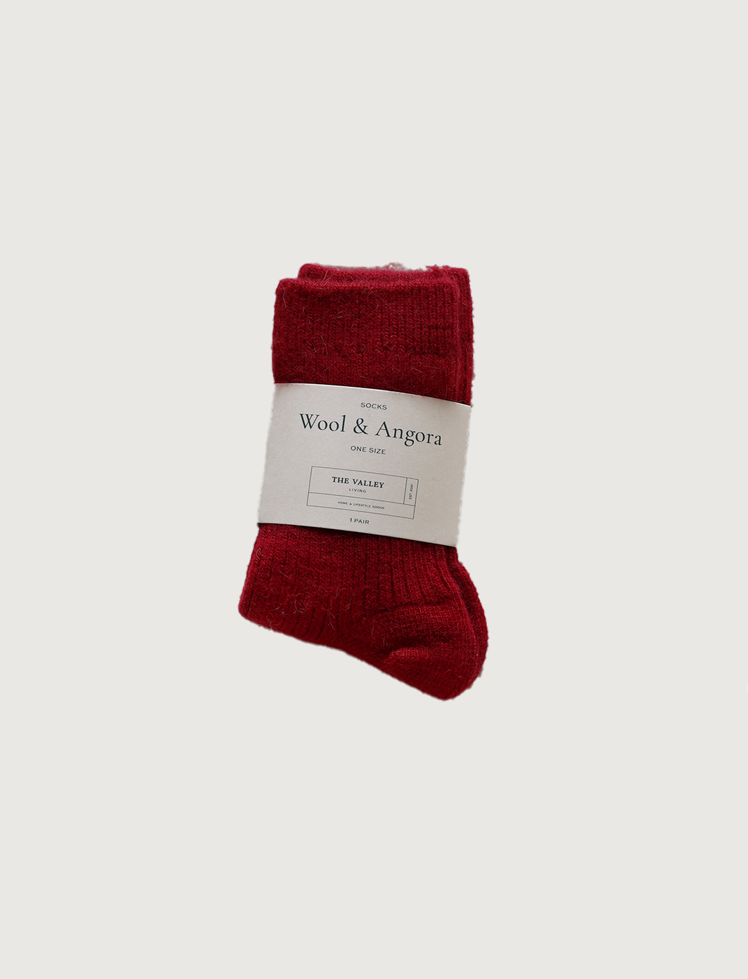 Women's Wool & Angora Crew Socks – Chili Red
