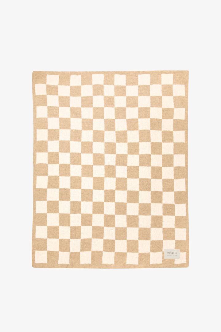 The Teddy Throw - 100% Recycled - Beige Check