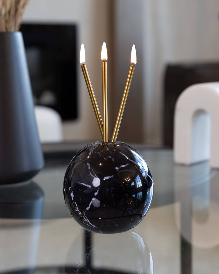 Neva Vase, Black Marble