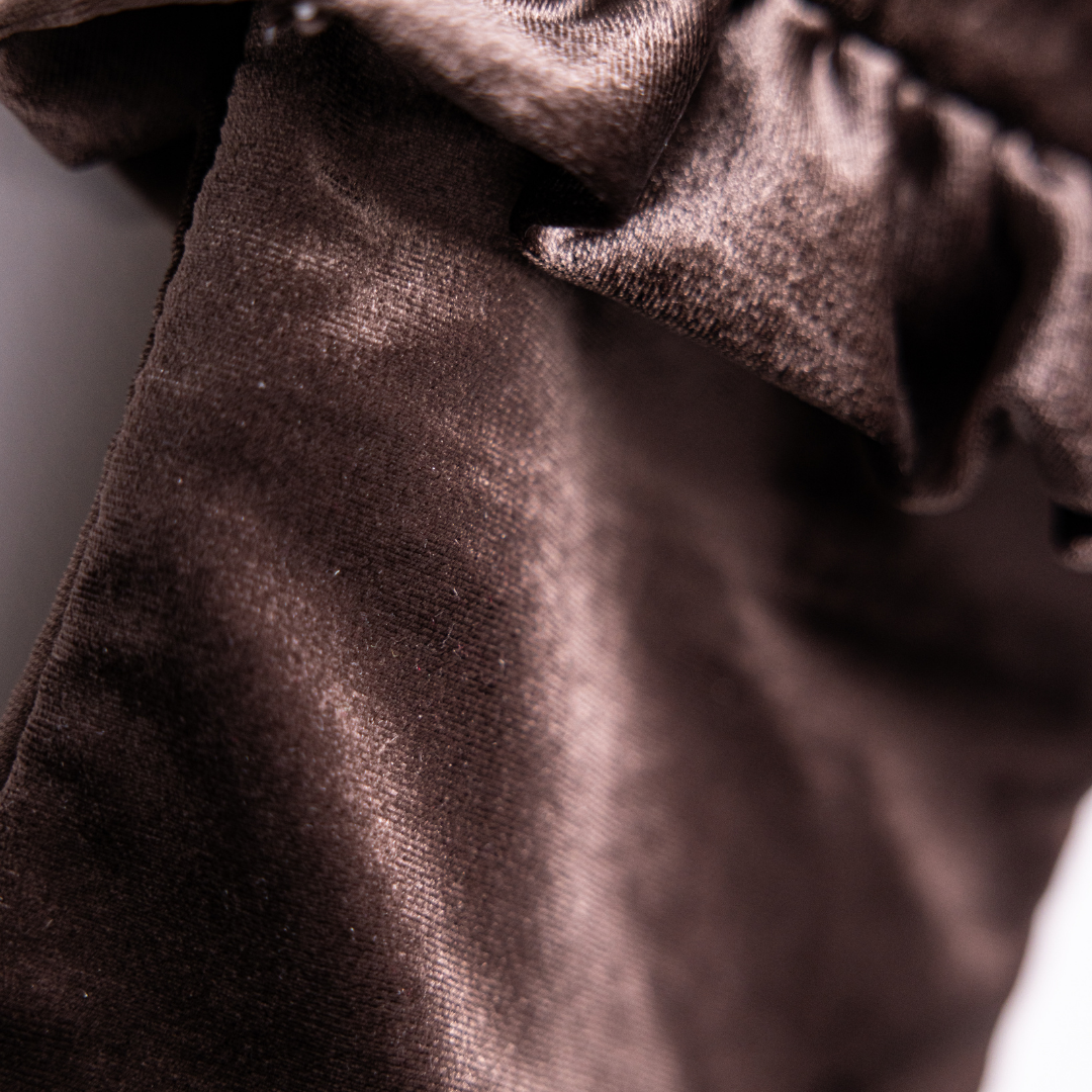 Brown Velvet Holiday Stocking