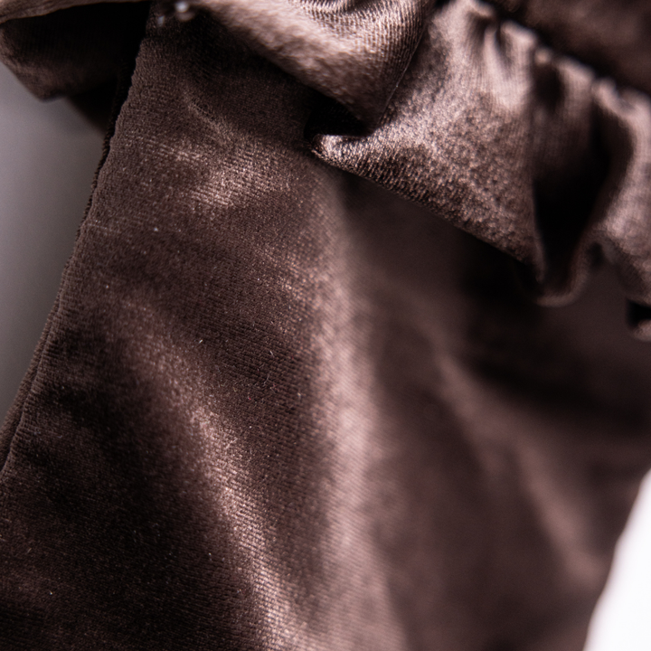 Brown Velvet Holiday Stocking