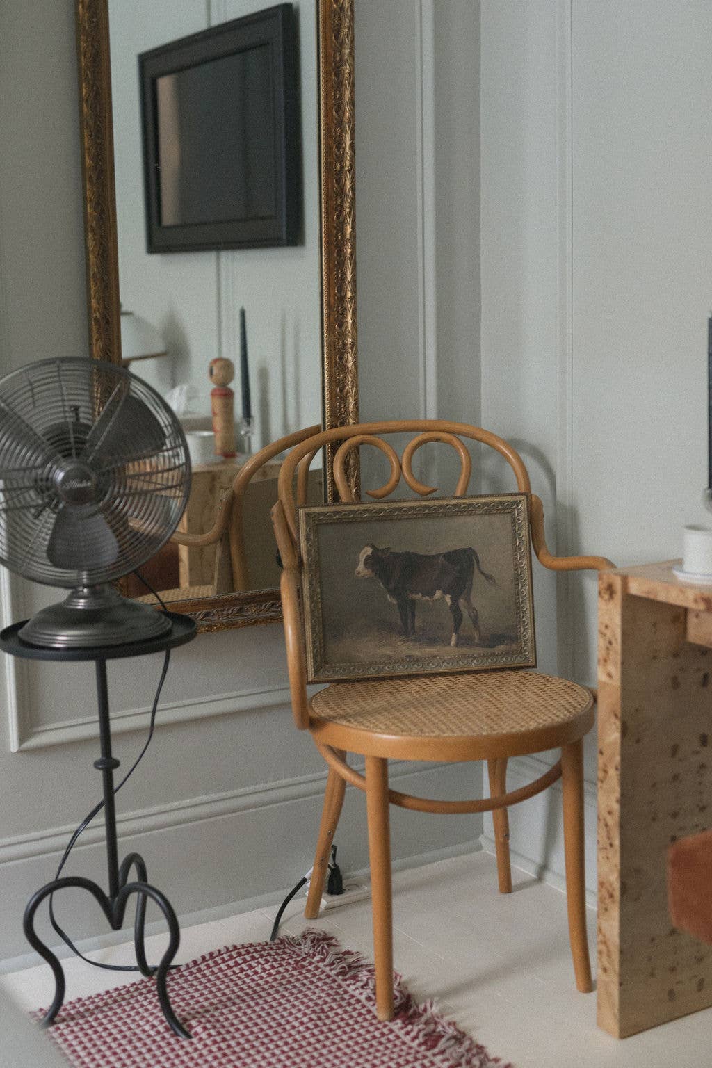 Vintage Calf Framed Antique Art: 7x5
