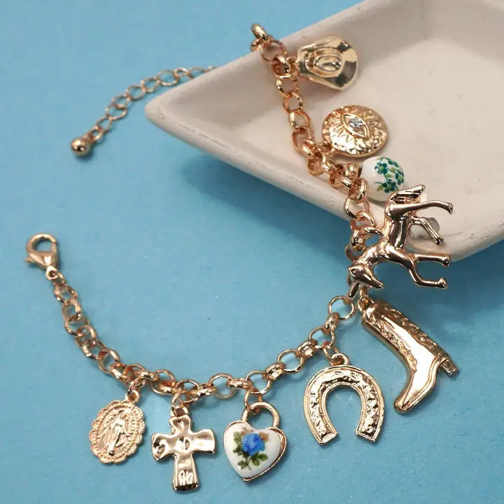 Western Charm Bracelet - Gold