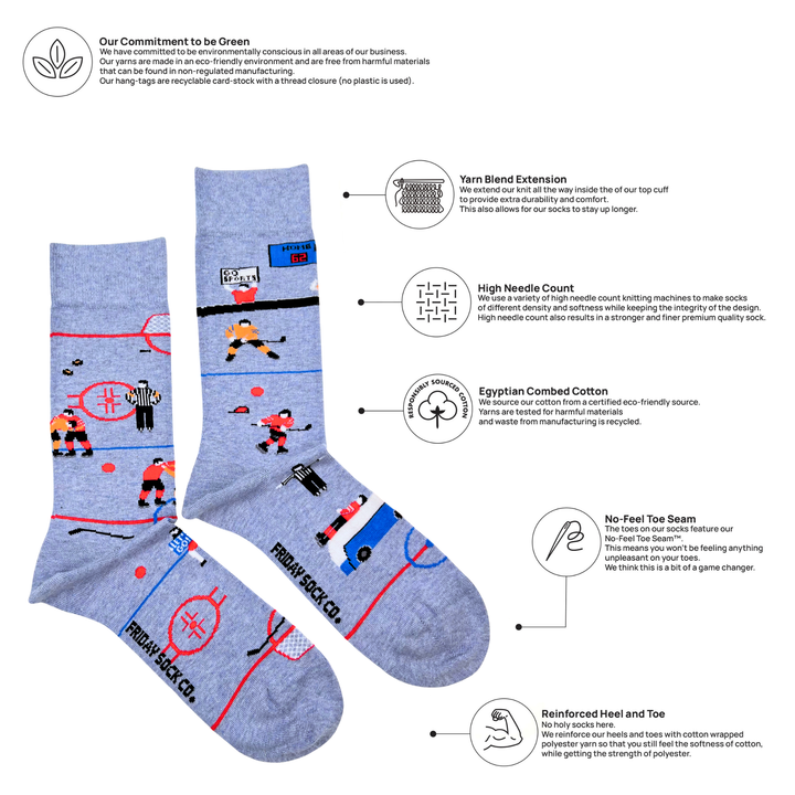 Men's Funny Hockey Scenes Socks