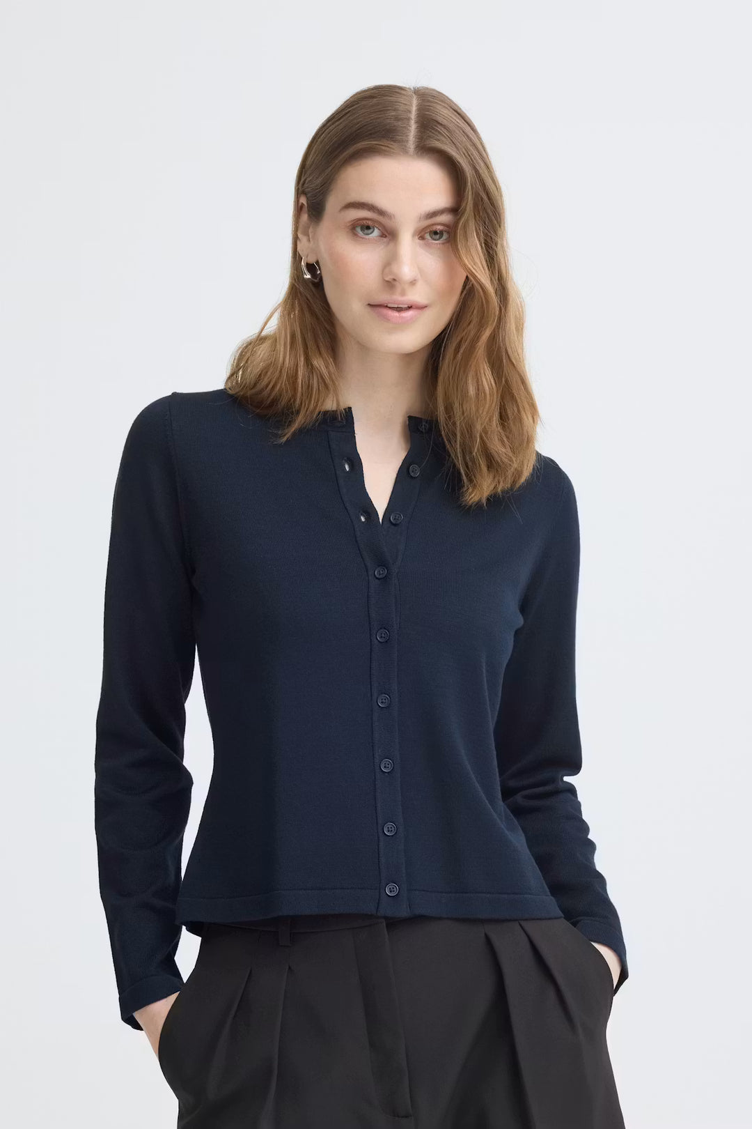 Ihluls O-Neck Cardigan- Total Eclipse