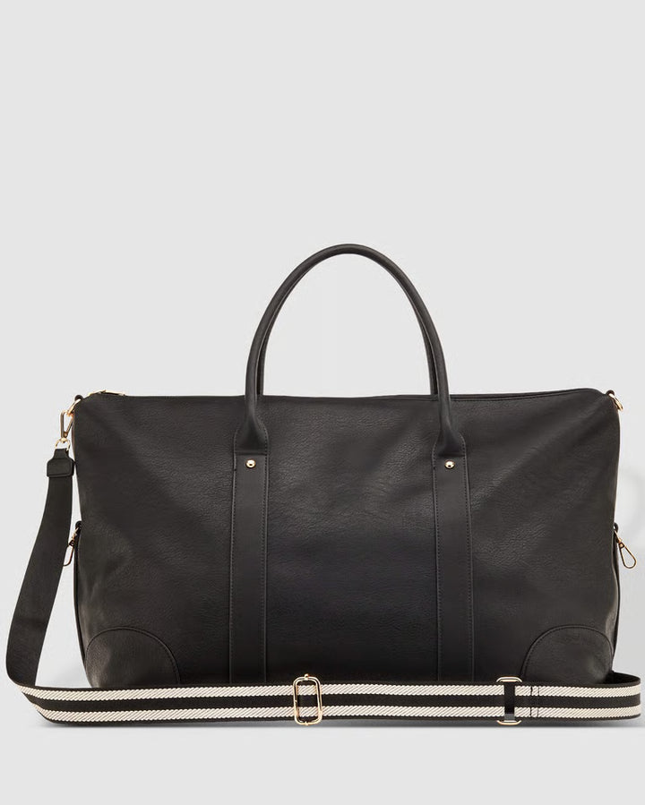 Alexis Stripe Weekender Travel Bag- Black