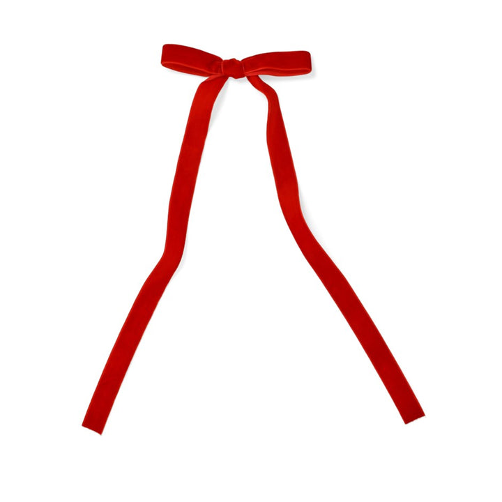 Thin Velvet Bow w Clip