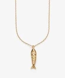 Lure- 14K Gold Steel Articulated Portuguese Fish Necklace : Medium