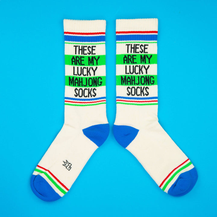 These Are My Lucky Mahjong Socks Gym Crew Socks