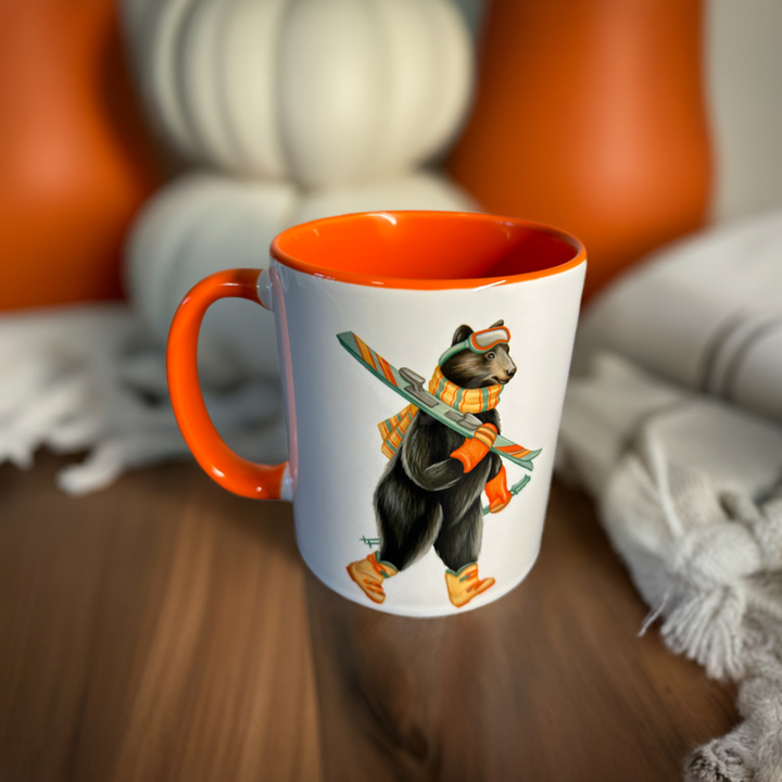 Bear skiing Mug: 15oz - 445ml