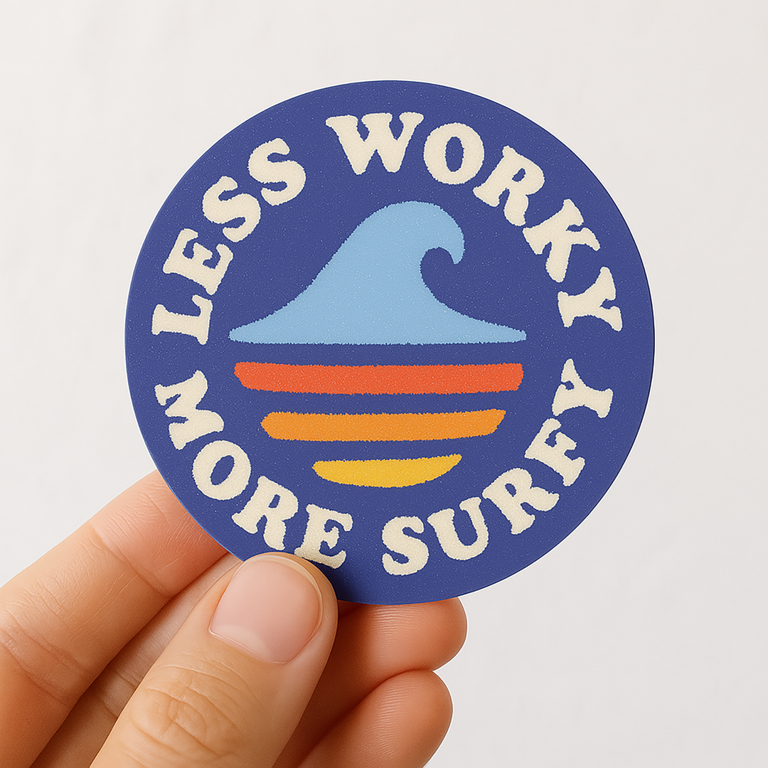 Retro Surf Waterproof Sticker