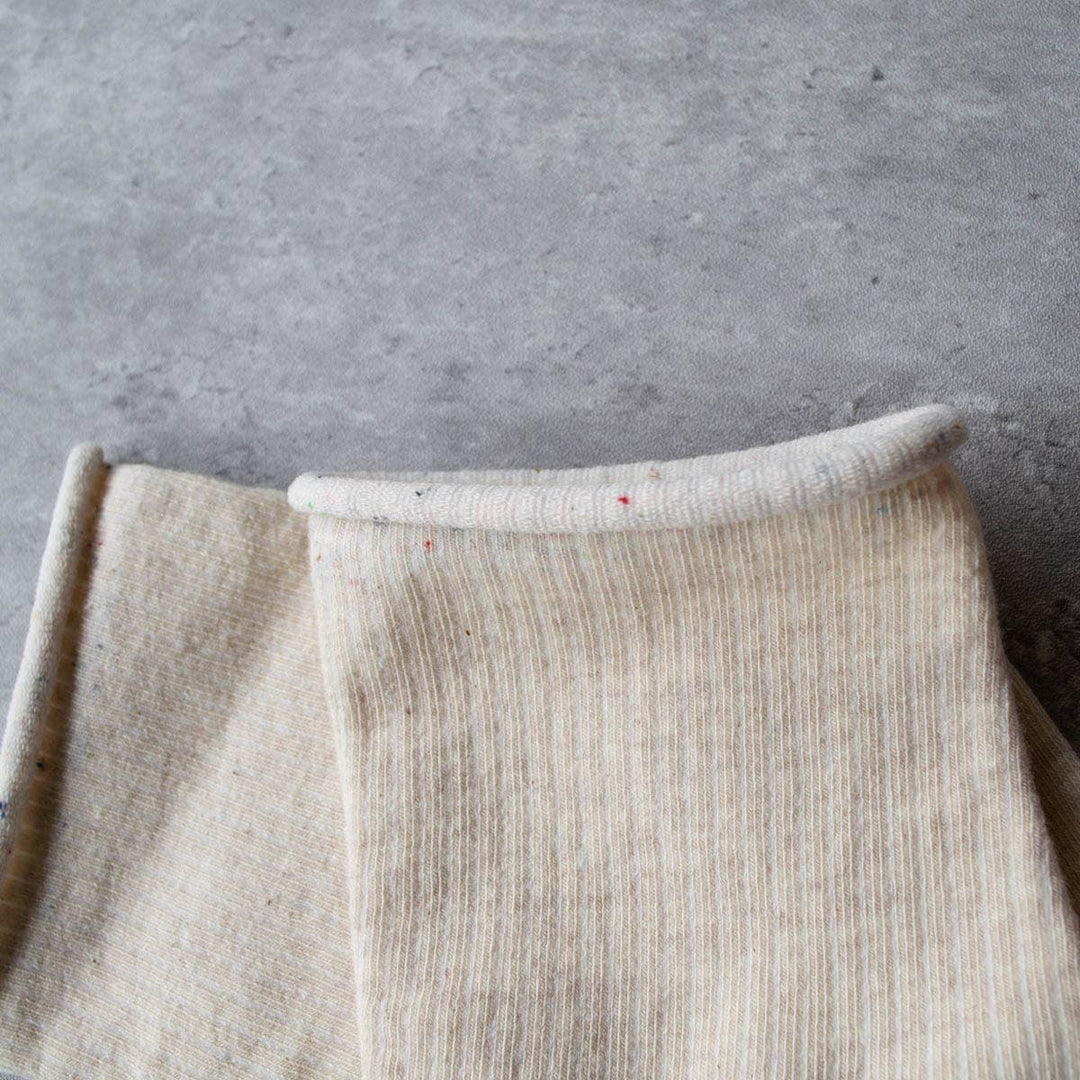 Rolled Hem Socks: Oatmeal