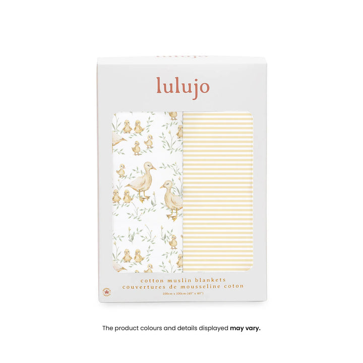 Lulujo- 2 Pack Cotton Muslin Swaddles