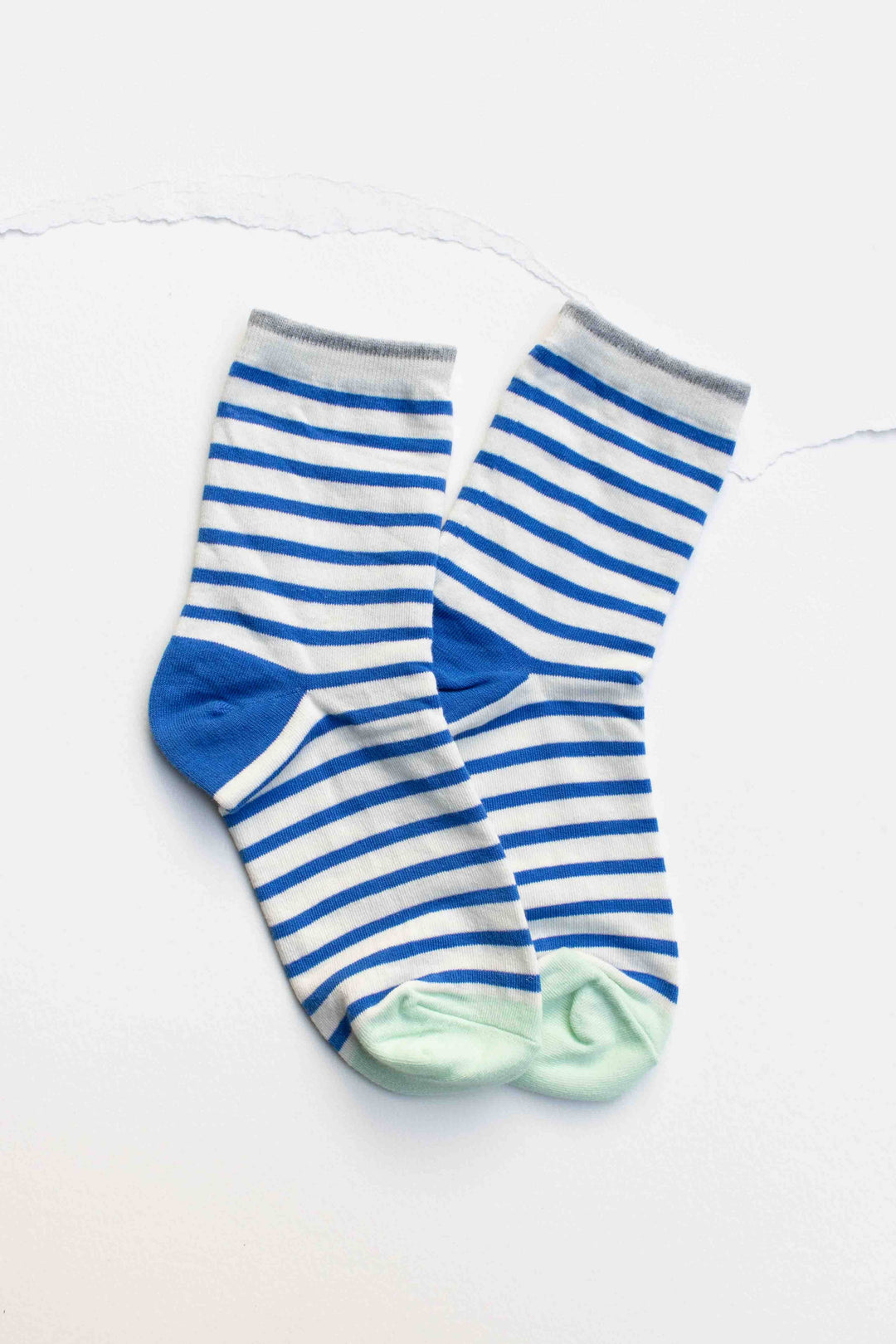 Classic Stripe Cotton Socks: Blue